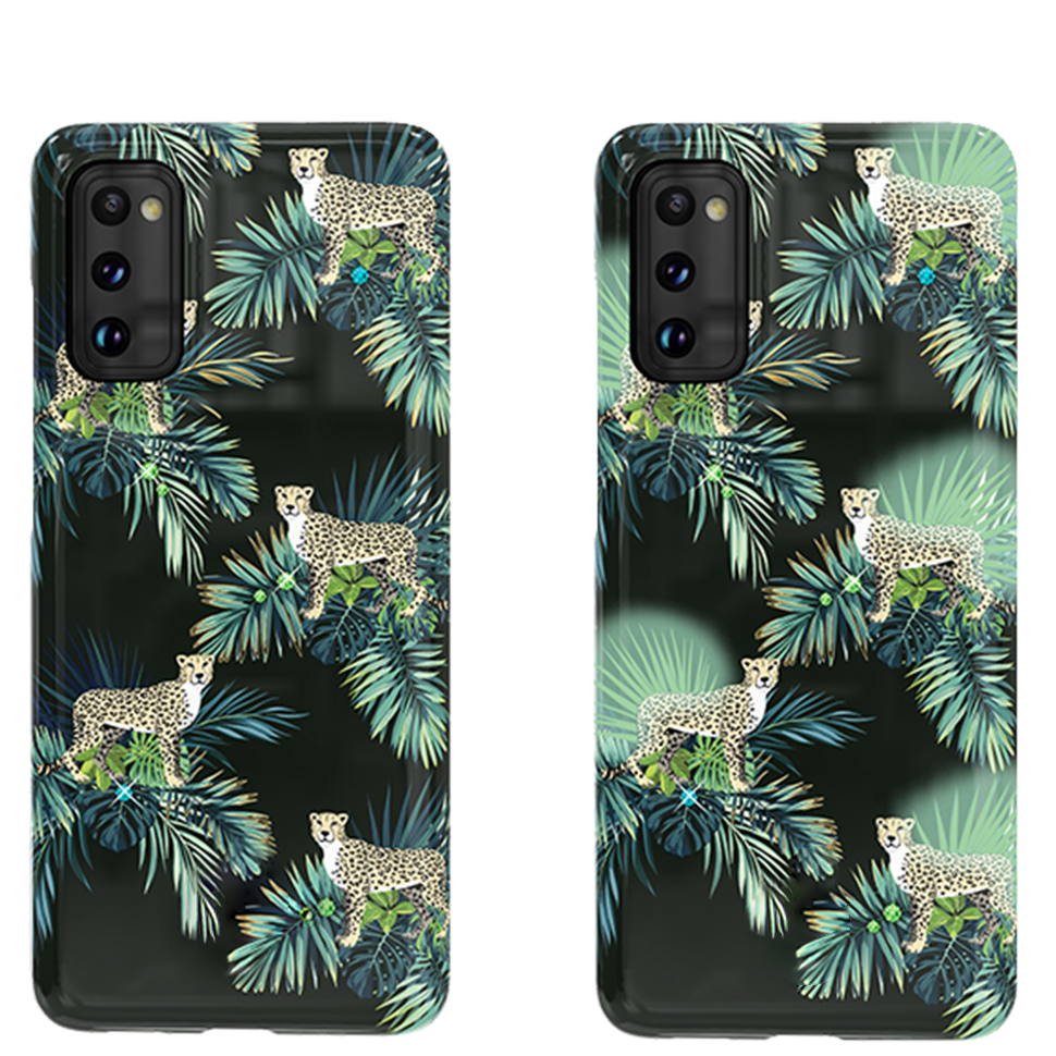 Чехол PQY Spring для Galaxy S20 Green Leopard 