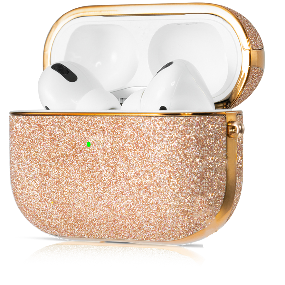 Чехол PQY Bling для Apple AirPods Pro Розовое золото 