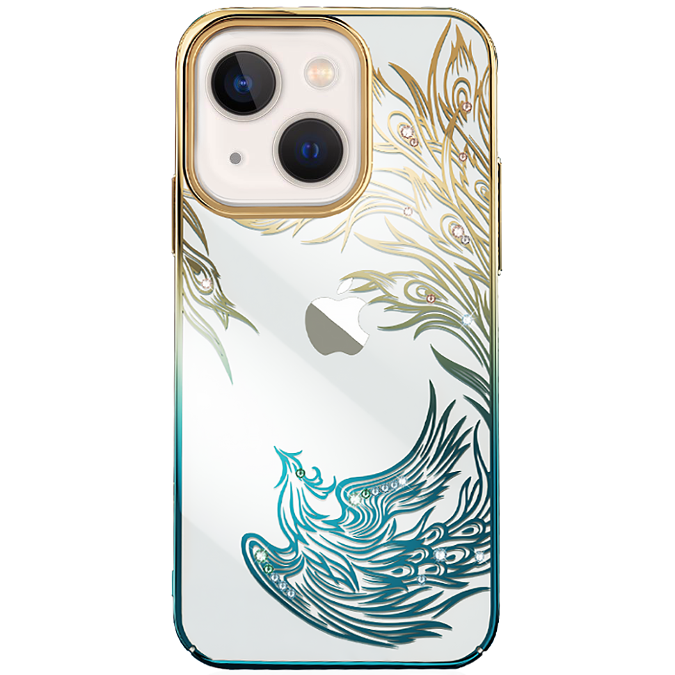 Чехол PQY Phoenix для iPhone 13 Flying Золото/Зеленый 