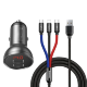 Автомобильное зарядное устройство с мультикабелем Baseus Digital Display Dual USB 4.8A 24W - Изображение 132631