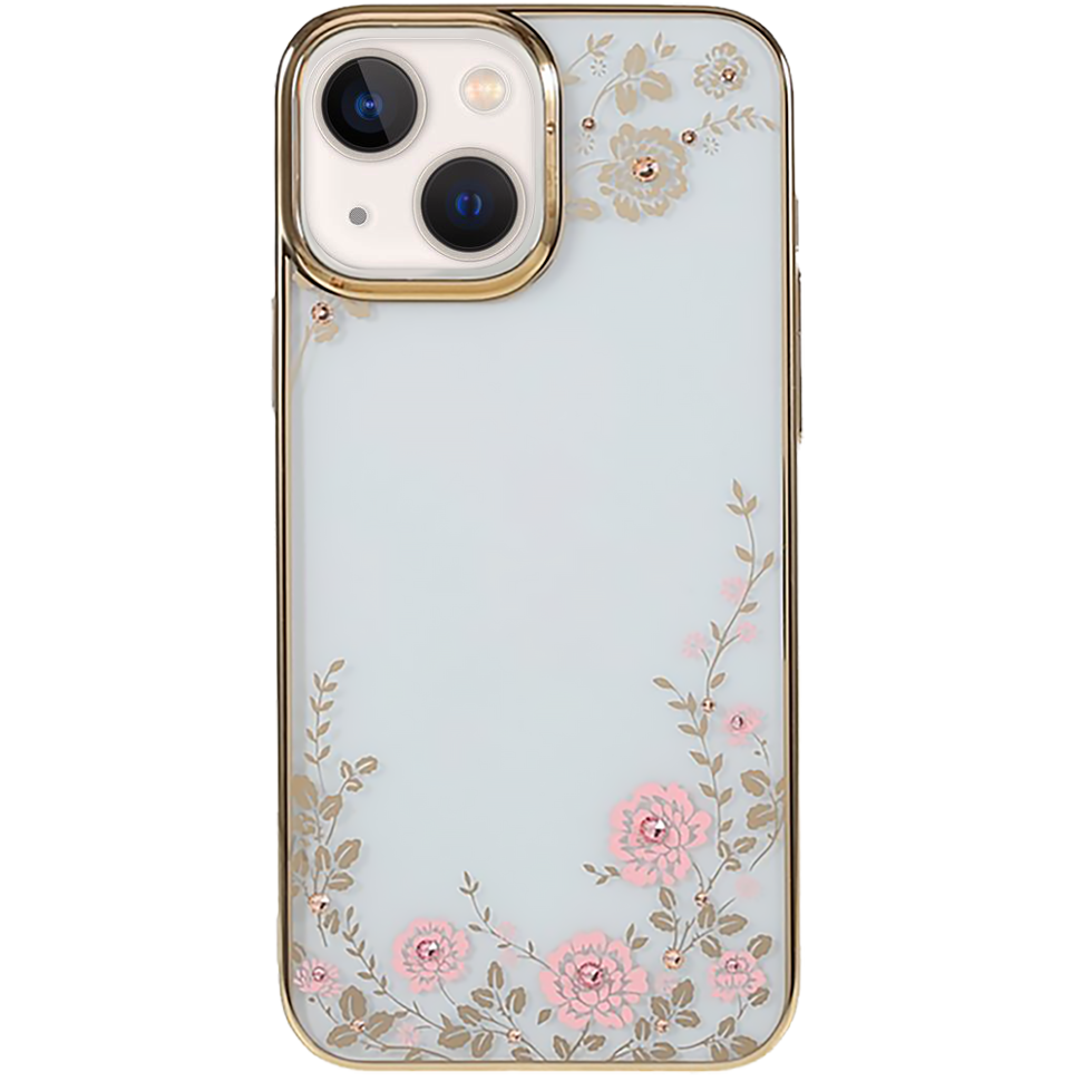 Чехол PQY Flora для iPhone 13 Розовое золото 