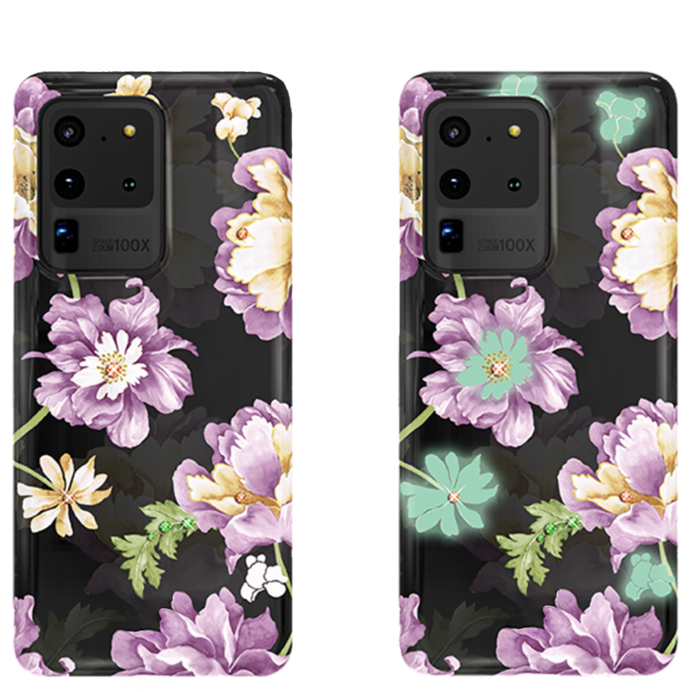Чехол PQY Spring для Galaxy S20 Ultra Purple Flower 