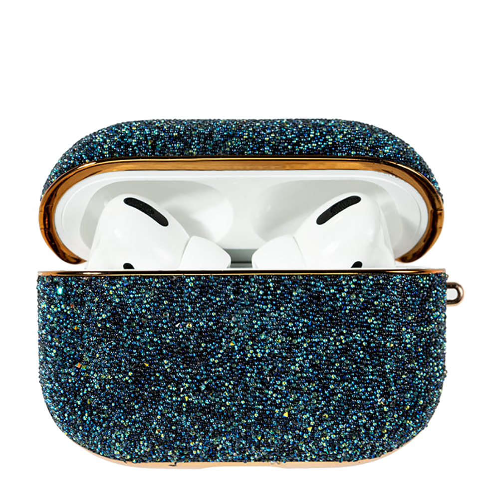 Чехол PQY Crystal Fabric для Apple Airpods Pro Синий 