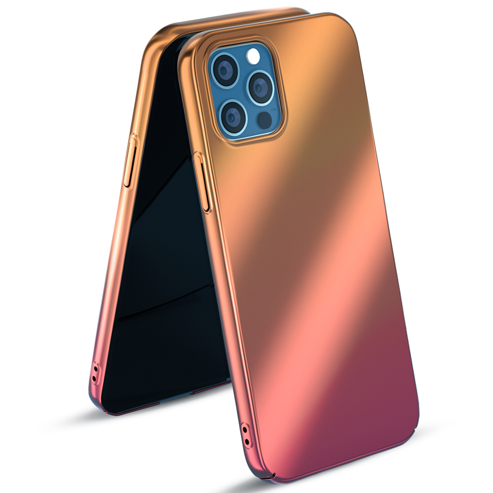 Чехол PQY Aurora для iPhone 12/12 Pro Оранжевый-Красный 
