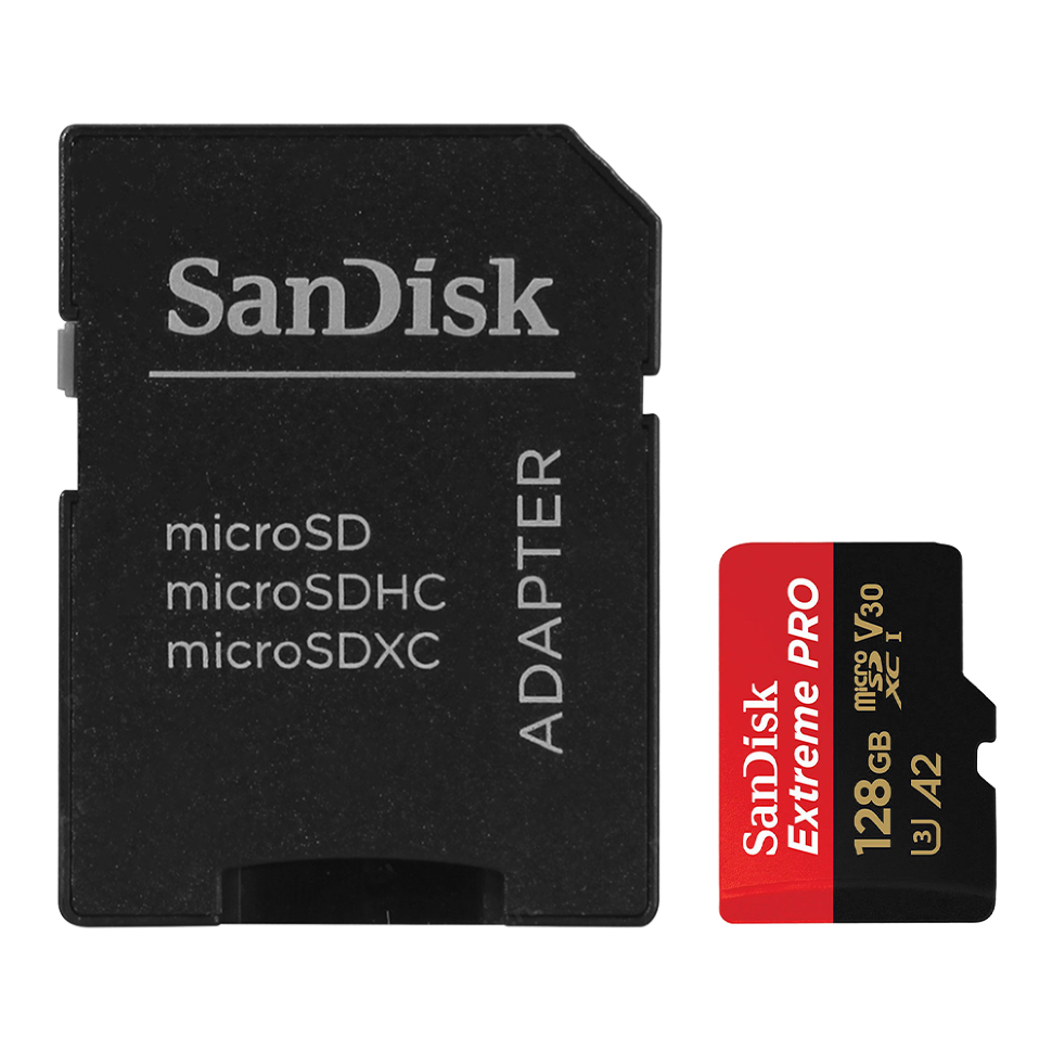 Карта памяти SanDisk Extreme Pro microSDXC 128Gb UHS-I U3 + SD Adapter 