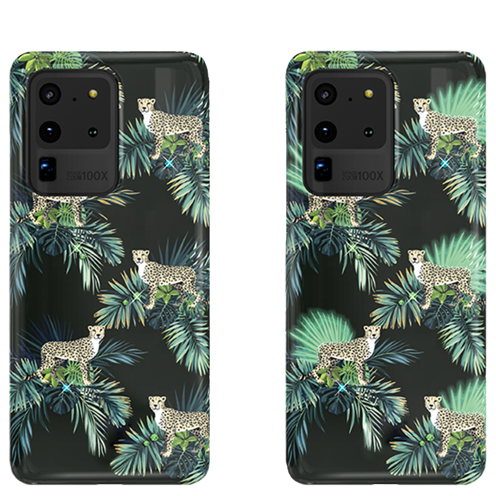 Чехол PQY Spring для Galaxy S20 Ultra Green Leopard 