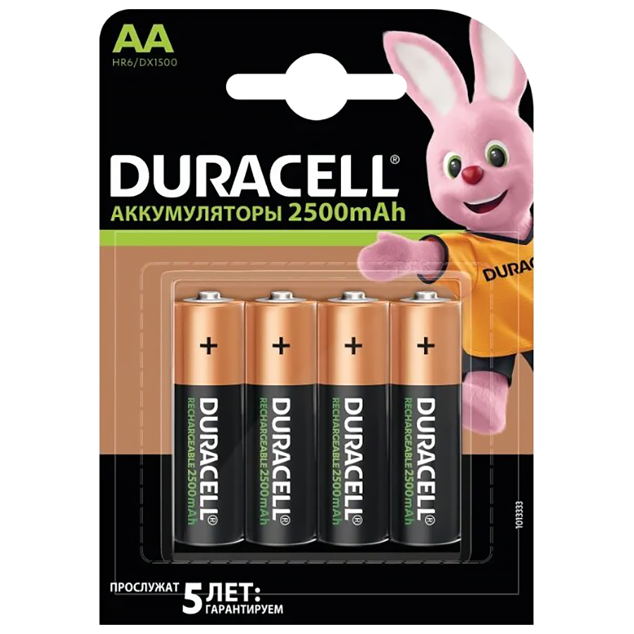 Комплект аккумуляторных батарей DURACELL AA 2500 мАч (4шт) 