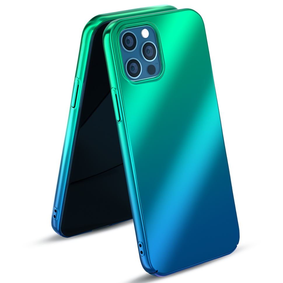 Чехол PQY Aurora для iPhone 12/12 Pro Зелёный-Синий 