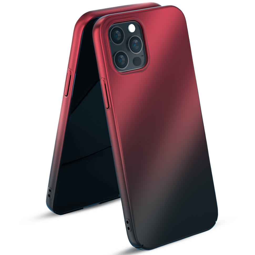 Чехол PQY Aurora для iPhone 12/12 Pro Красный-Чёрный 