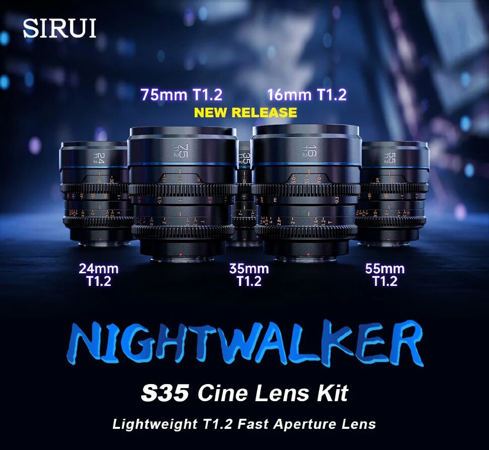 Объектив Sirui Nightwalker 75mm T1.2 S35 E-mount Серый
