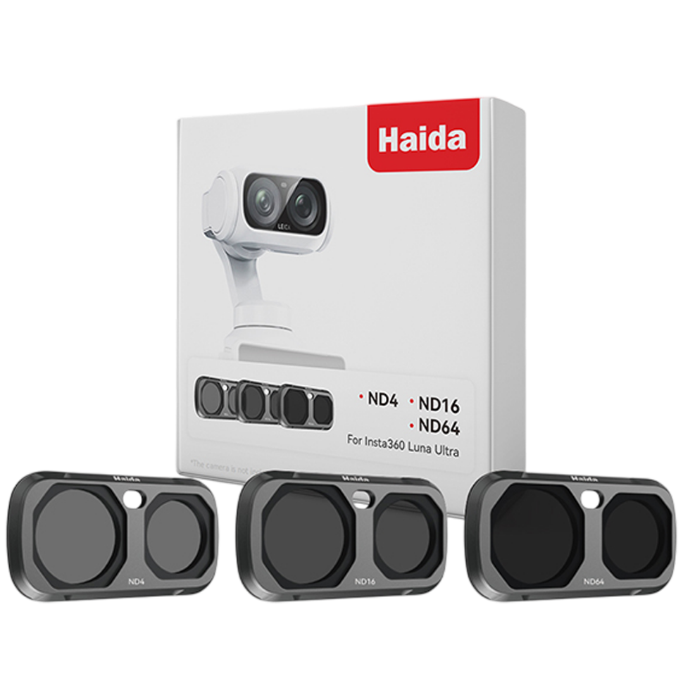 Комплект светофильтров Haida NanoPro Magnetic ND для Insta360 Luna Ultra (3шт) Чёрный 