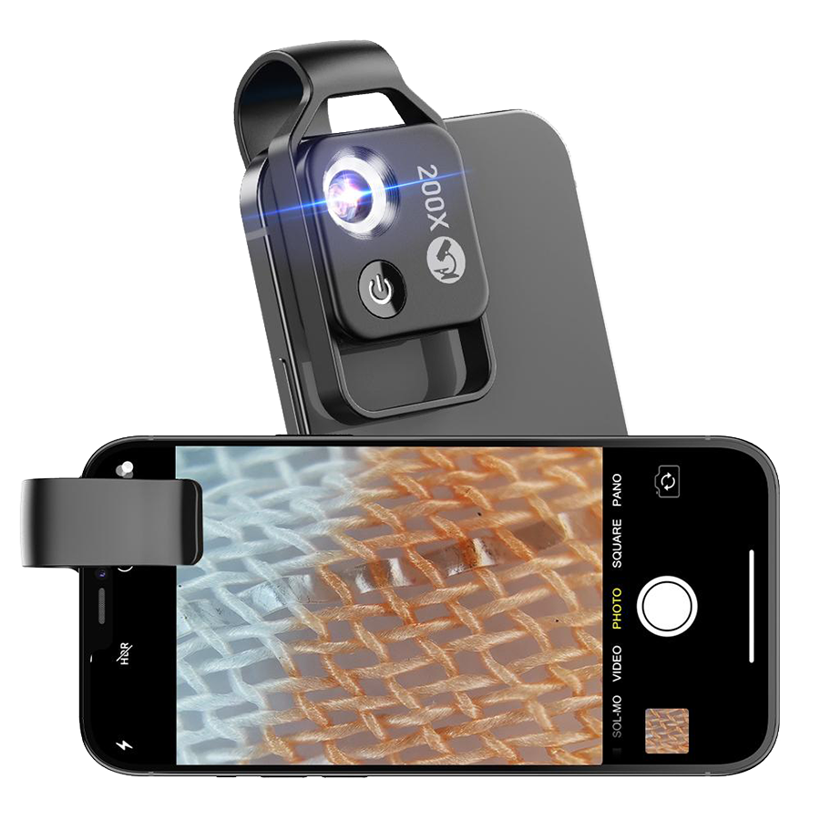 Объектив - микроскоп Apexel Mobile Microscope 200X для смартфона 