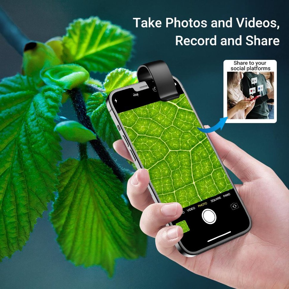 Объектив - микроскоп Apexel Mobile Microscope 200X для смартфона