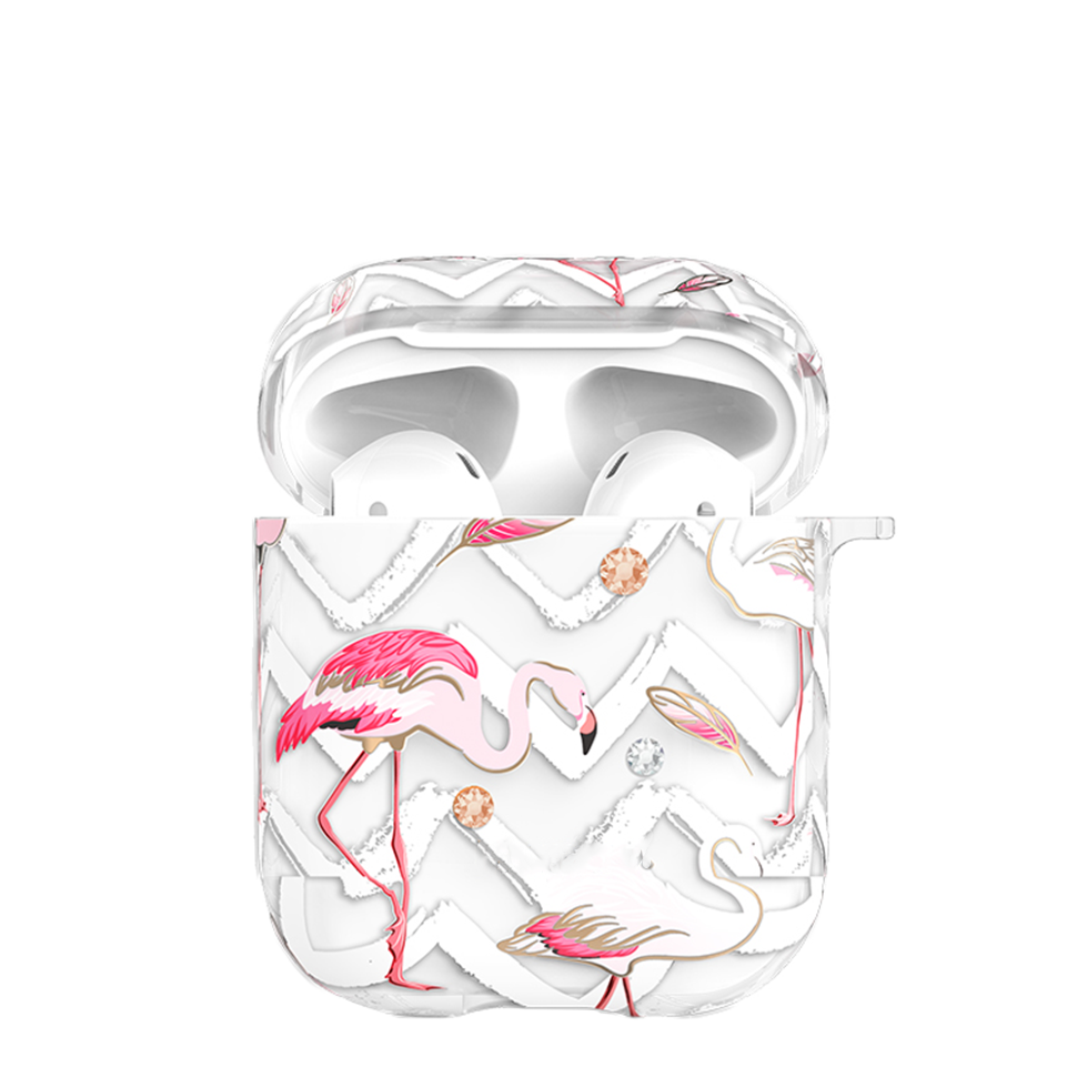 Чехол PQY Flamingo для Apple Airpods Feather 