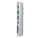 Хаб Satechi Aluminum Pro Hub для Macbook Pro (HDMI, Type-C Thunderbolt 3, SD, microSD, 2 x USB 3.0) Серебро - Изображение 218729