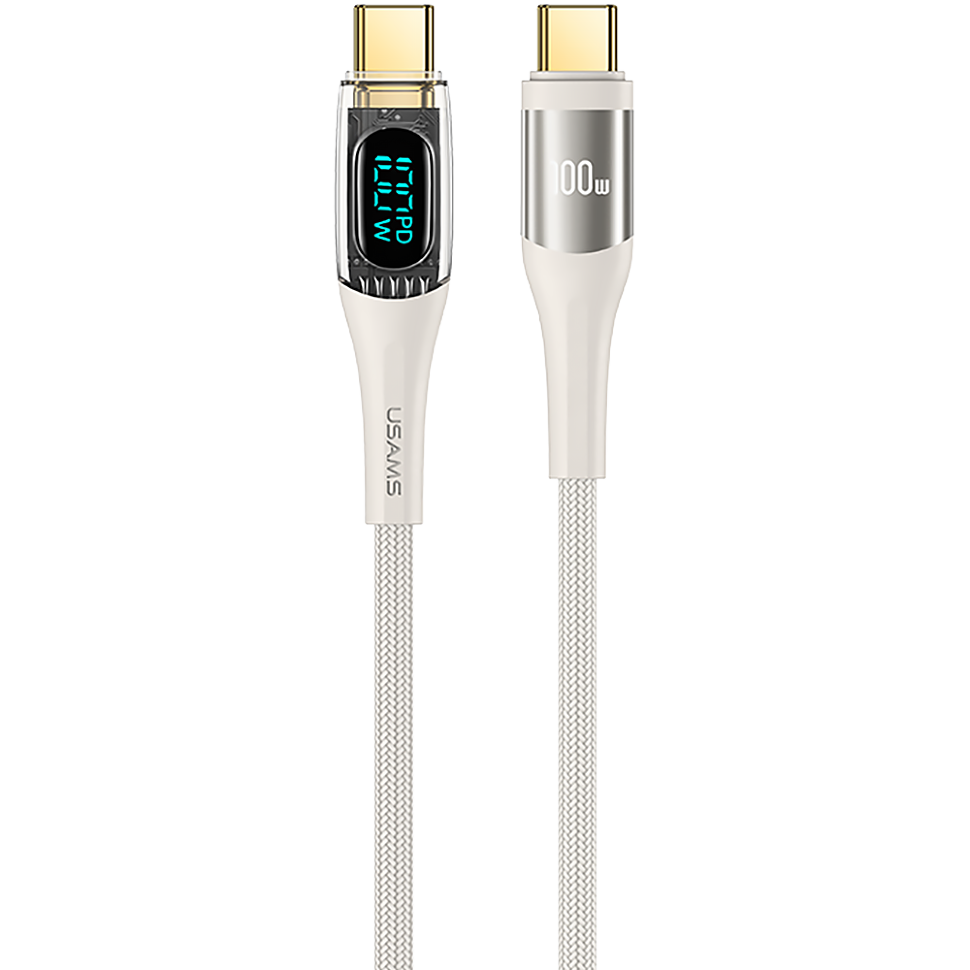 Кабель USAMS US-SJ591 Shadow Type-C PD 100W 2м Белый 