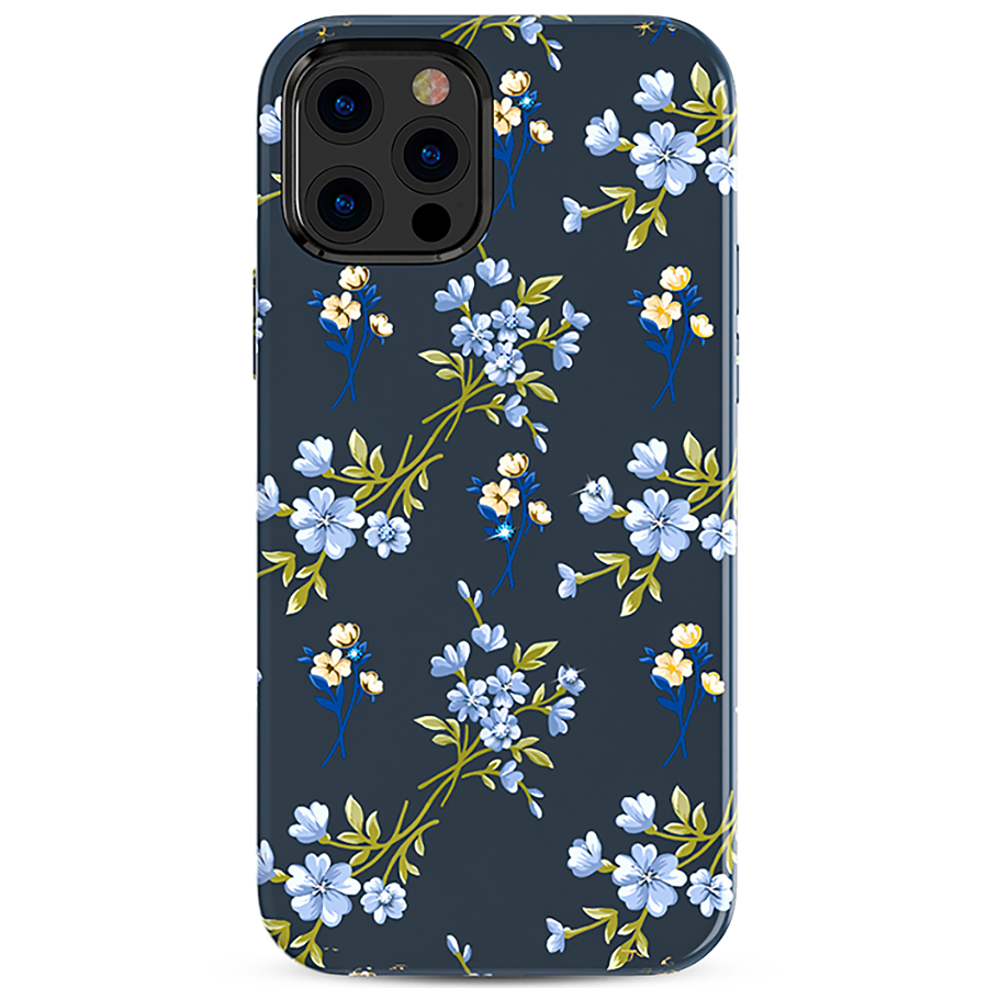 Чехол PQY Blossom для iPhone 12 Pro Max Синий 