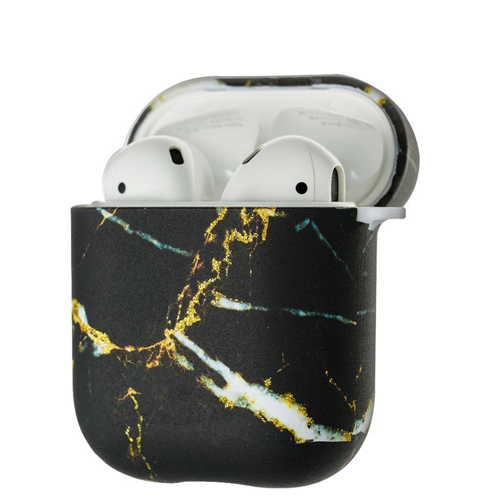 Чехол PQY Marble для Apple AirPods Чёрный 