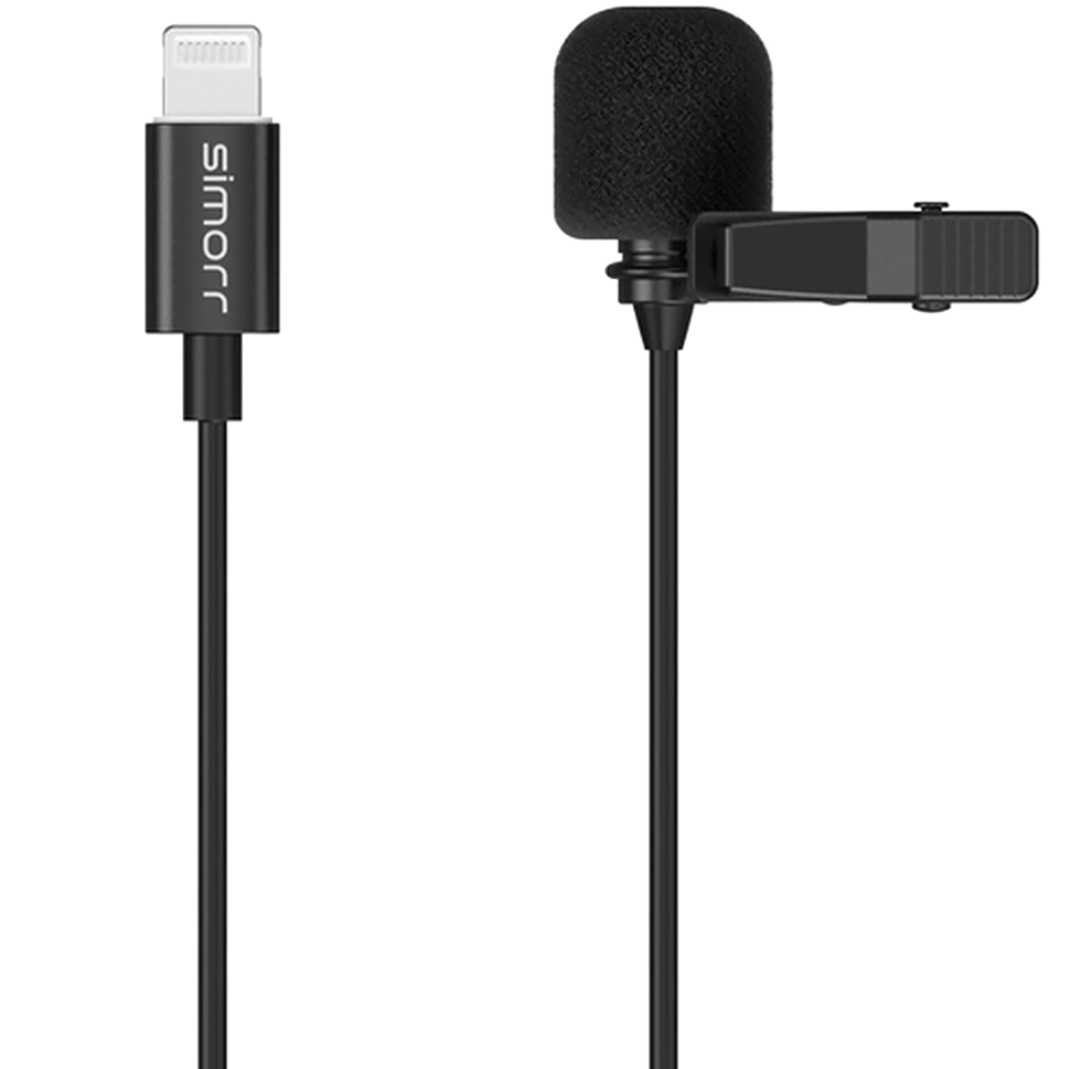 Микрофон петличный simorr wave l3 Lightning Чёрный 3453B 