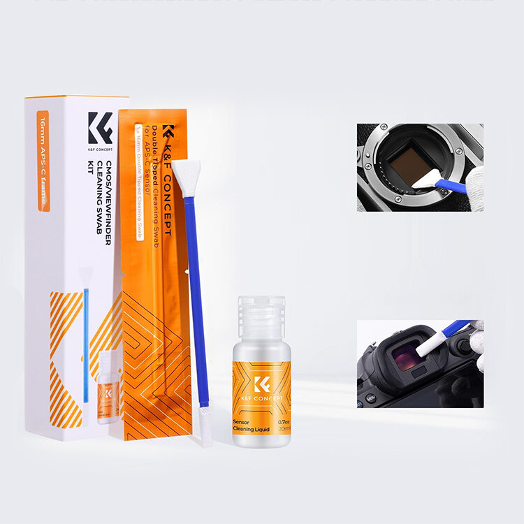 Набор для очистки матрицы K&F Concept APS-C Cleaning Swab 5шт + жидкость 20мл