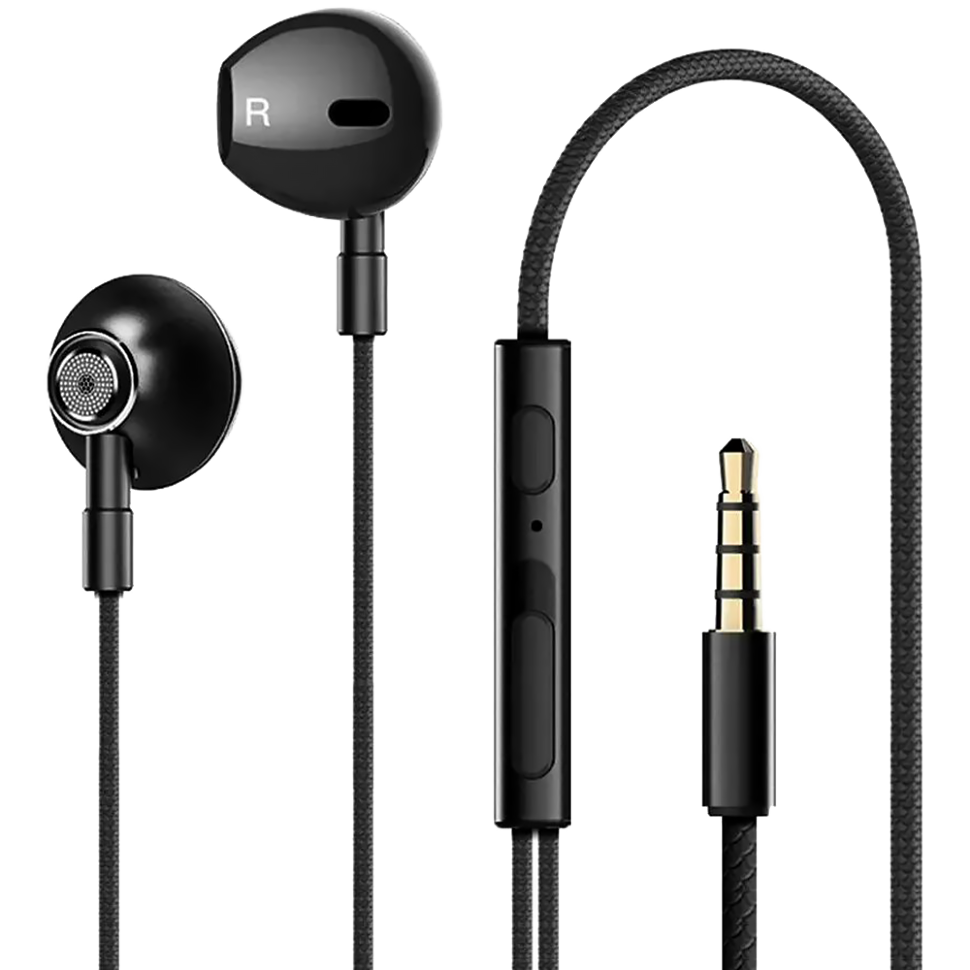 Наушники Lenovo HF140 Metal Earphone Чёрные (Уцененный кат. А) 