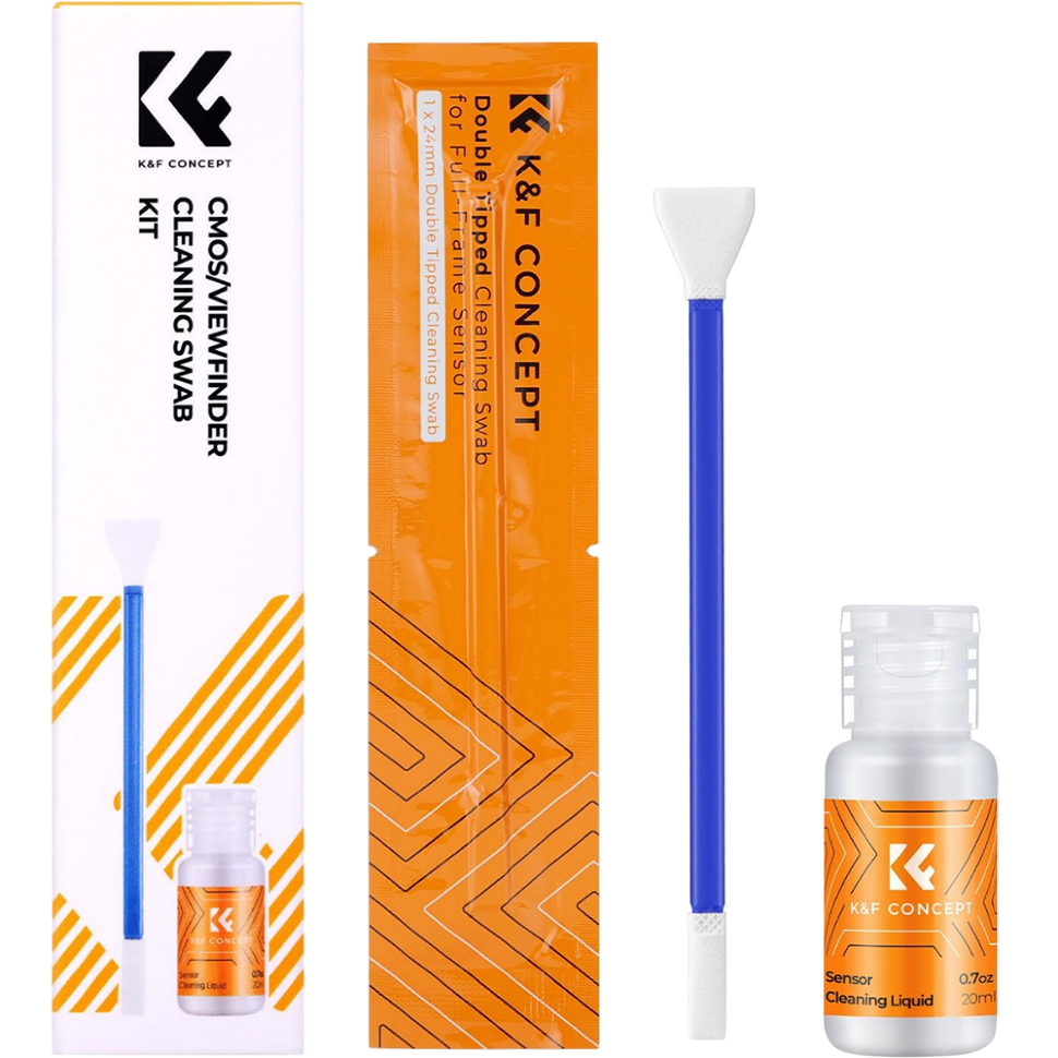 Набор для очистки матрицы K&amp;F Concept FullFrame Cleaning Swab 5шт + жидкость 20мл preOrder=07.09.2026