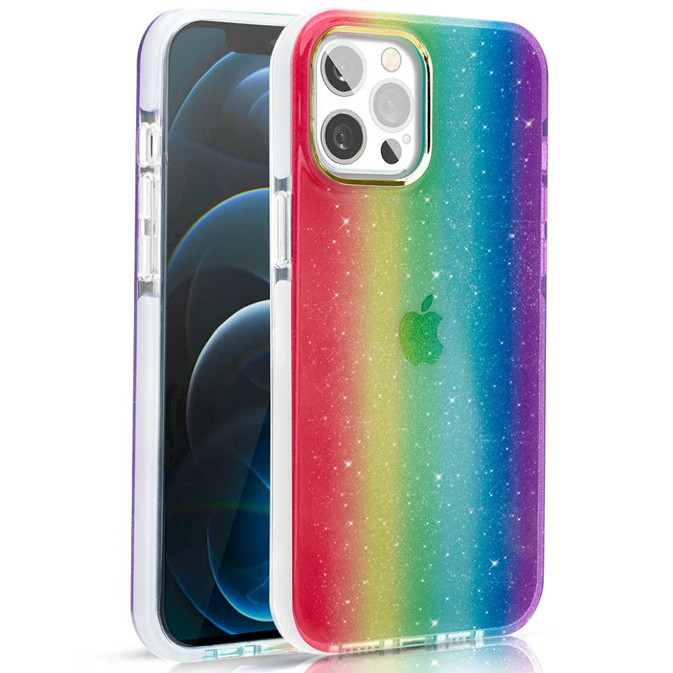 Чехол PQY Ombre для iPhone 12 Pro Max Радуга 