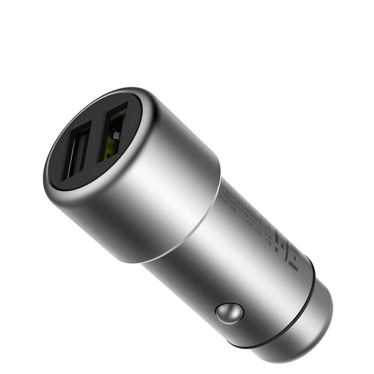 Автомобильное зарядное устройство ZMI Metal Car Charger 2 USB Серебро 