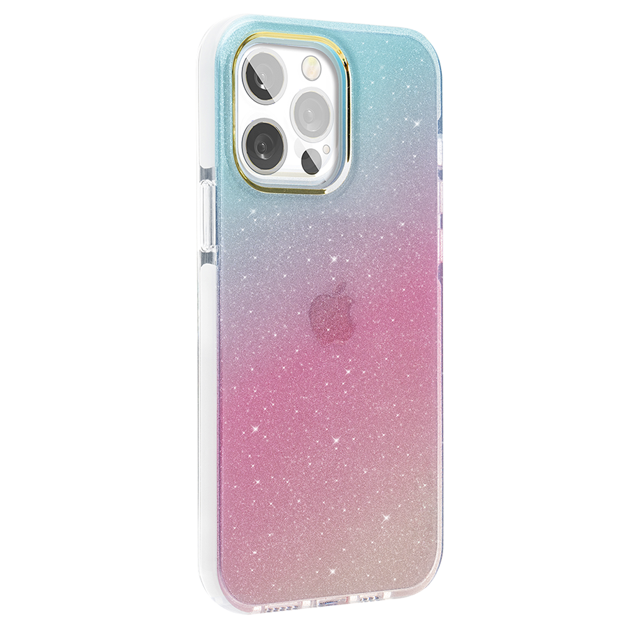 Чехол PQY Ombre для iPhone 13 Pro Синий и Розовый 