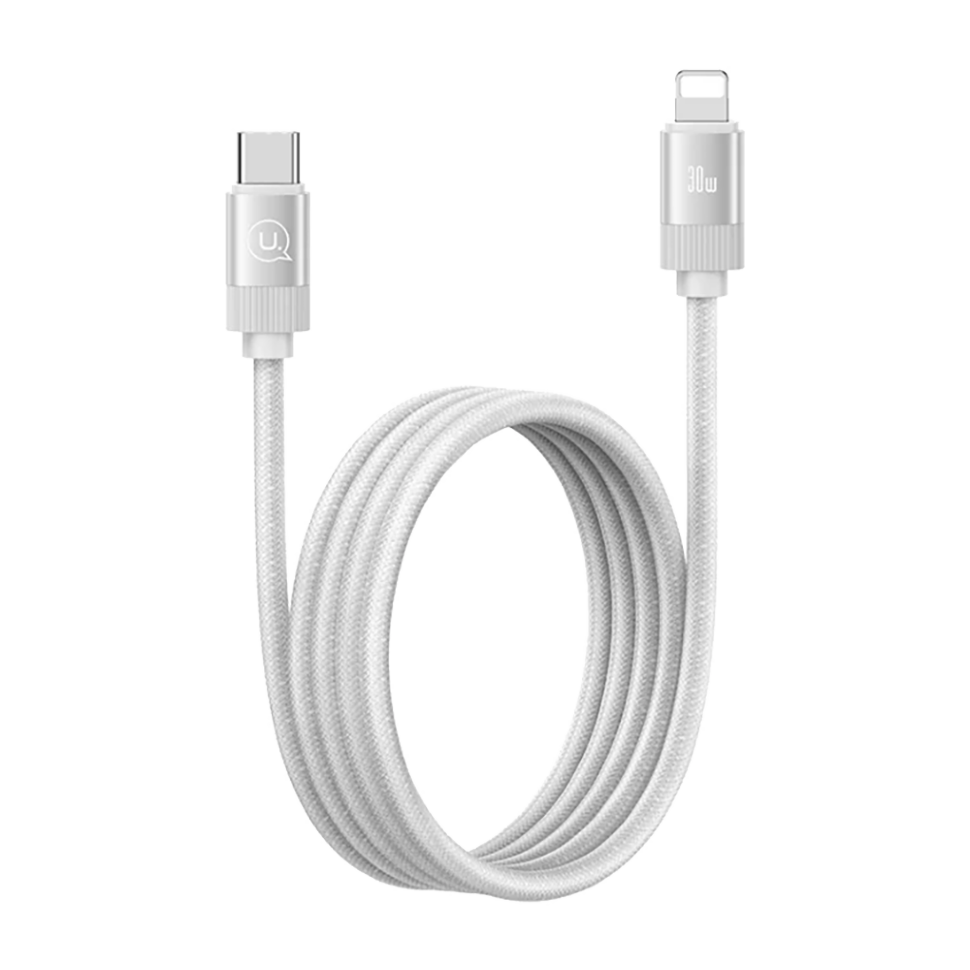 Кабель USAMS US-SJ705 30W Rui Magnetic Type-C - Lightning 1м Серебро 