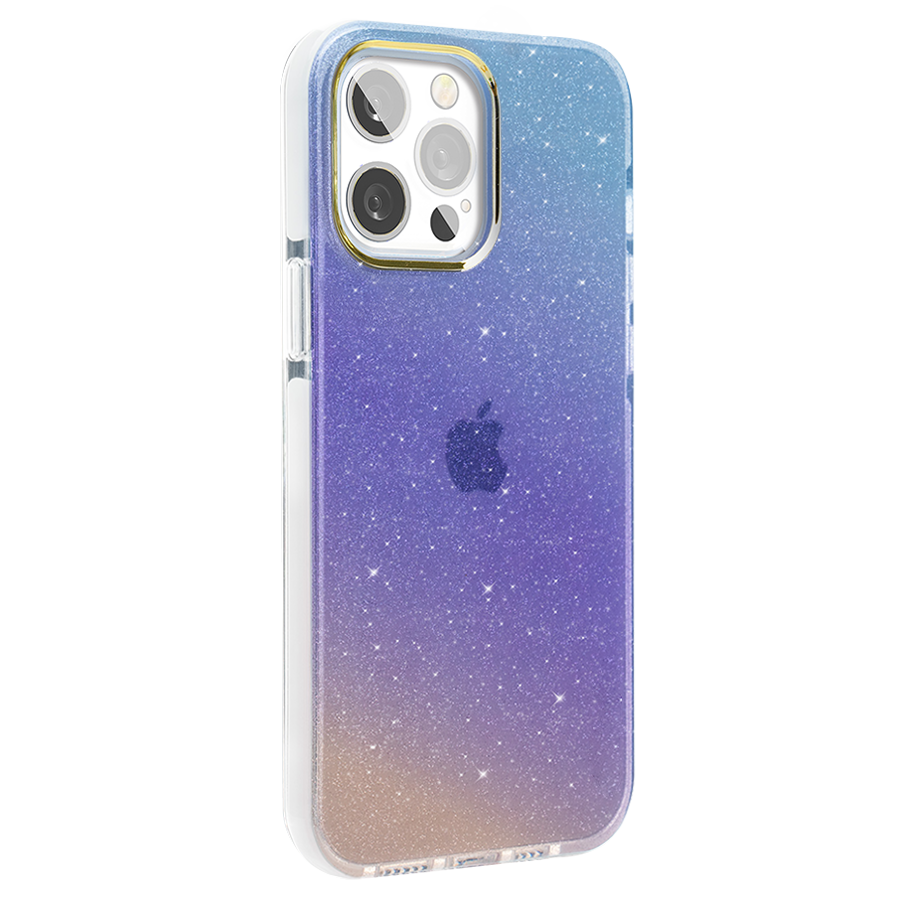 Чехол PQY Ombre для iPhone 13 Pro Синий и Фиолетовый 