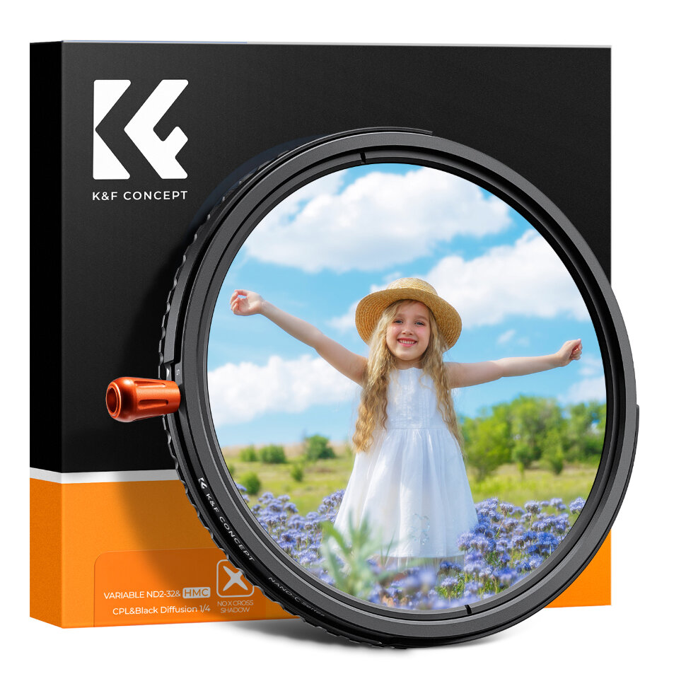 Светофильтр K&F Concept C-series CPL/ND2-32/Black Diffusion 1/4 58мм