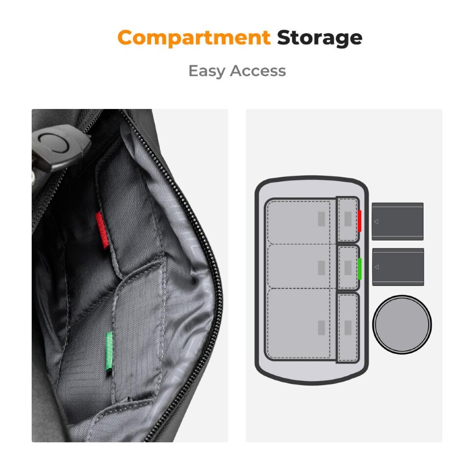 Сумка K&F Concept Alpha Sling Bag 10L Чёрная