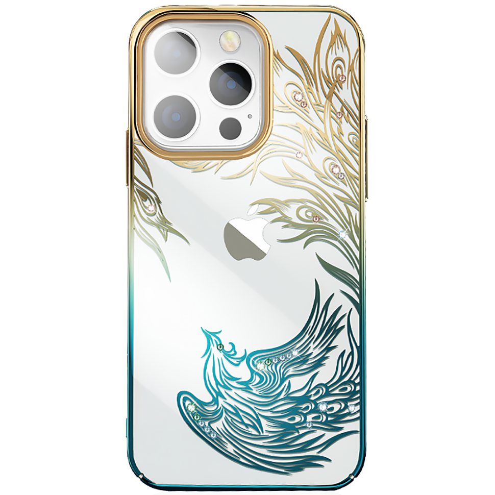 Чехол PQY Phoenix для iPhone 13 Pro Flying Золото/Зелёный 