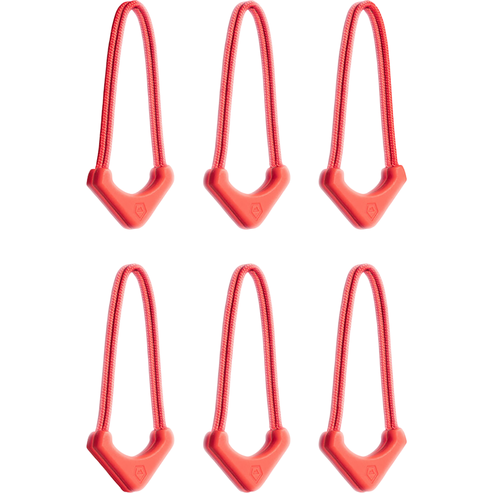 Пуллер-петля для молнии WANDRD WORRYLESS Zipper Puller Красная (6 пар) 