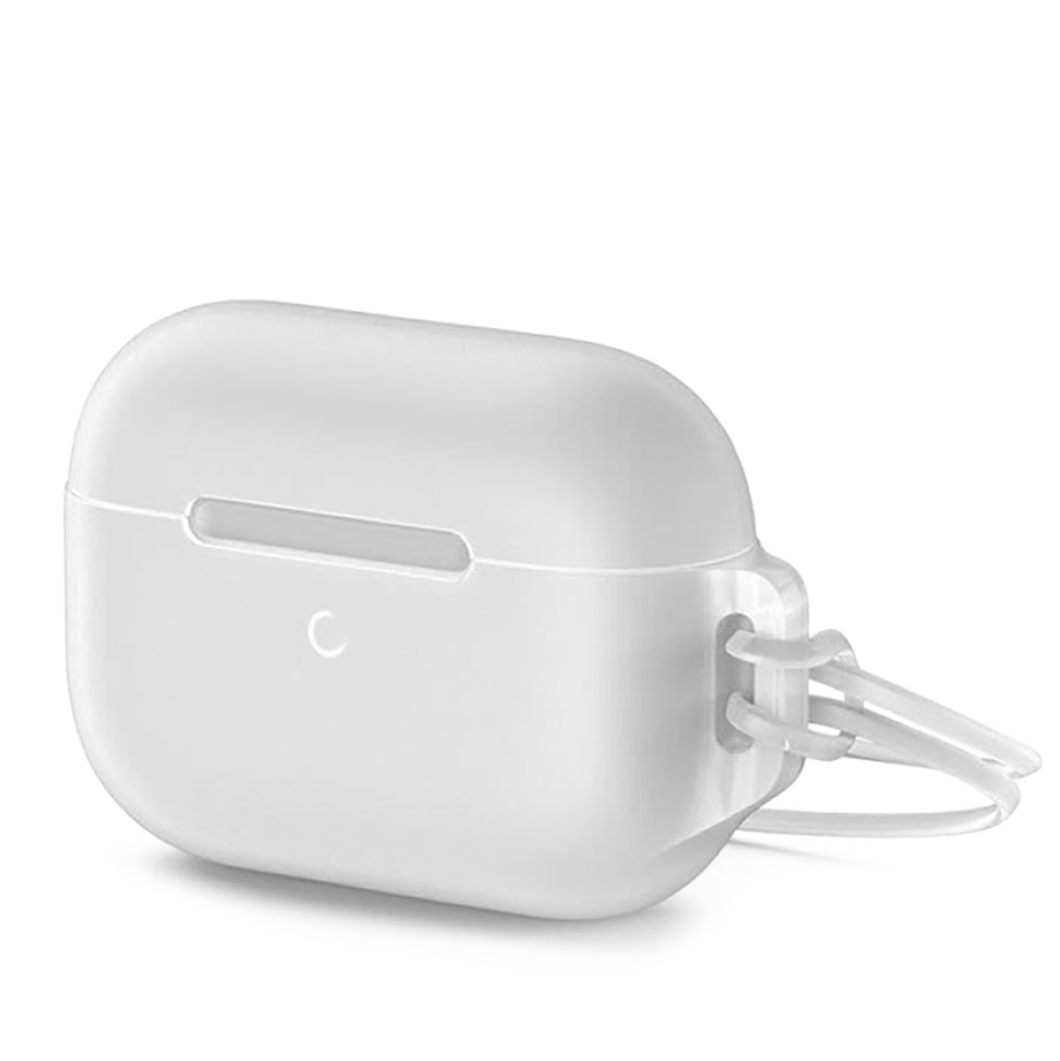 Чехол Baseus Let's Go Jelly Lanyard для AirPods Pro Белый (с белым ремешком) 