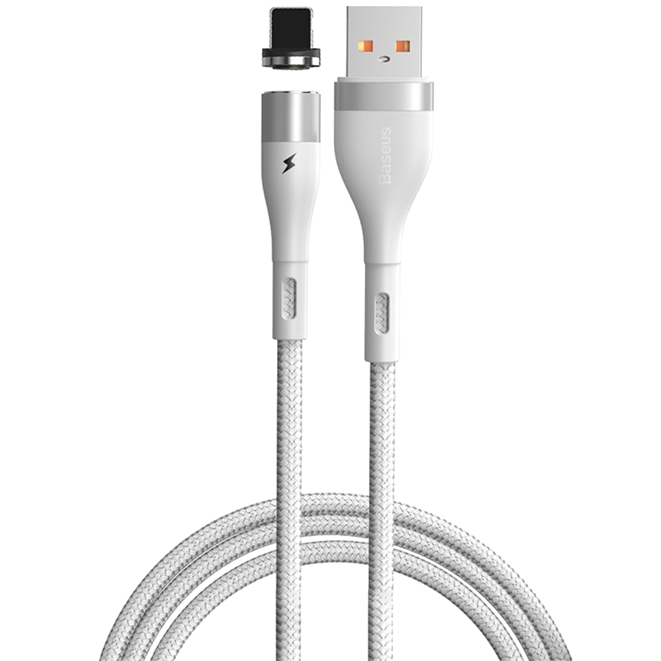 Кабель Baseus Zinc Magnetic USB - Lightning 2.4A 1м Белый 