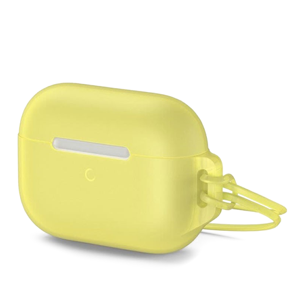 Чехол Baseus Let's Go Jelly Lanyard для AirPods Pro Жёлтый (с жёлтым ремешком) 