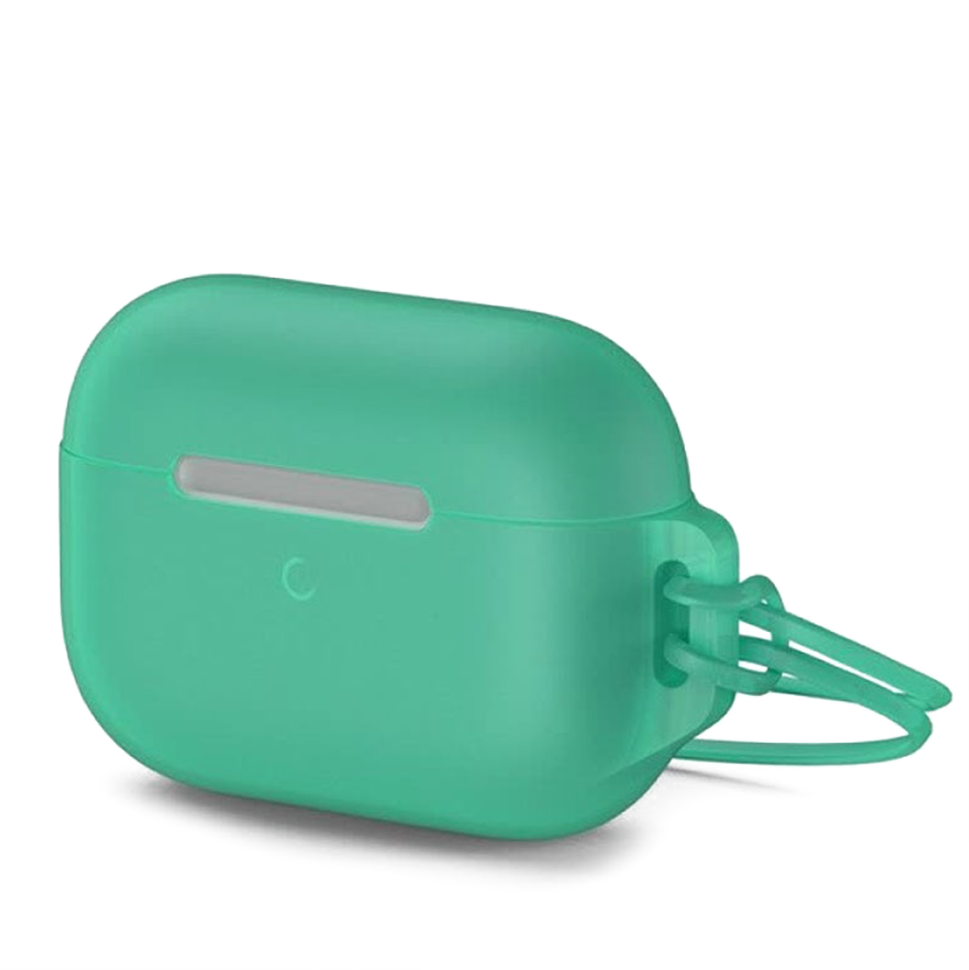 Чехол Baseus Let's Go Jelly Lanyard для AirPods Pro Зелёный (с зелёным ремешком) 