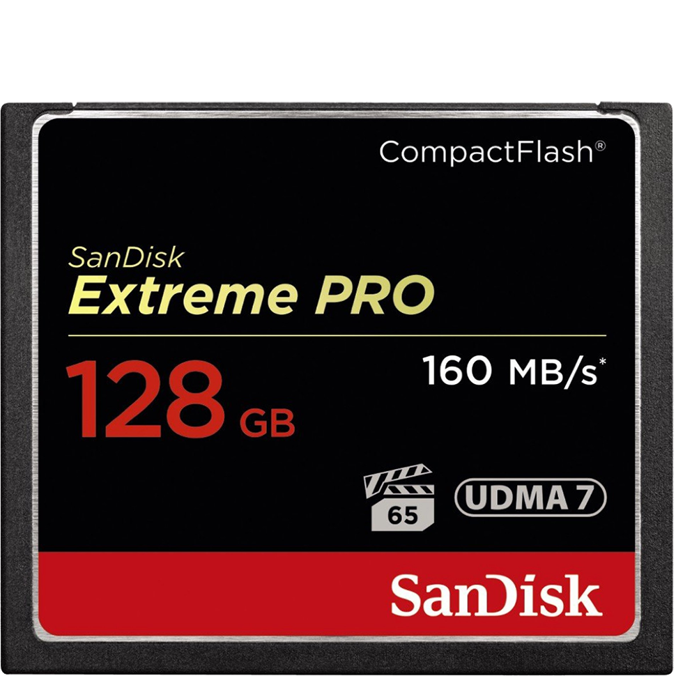 Карта памяти SanDisk Extreme Pro CF 128 GB VPG 65, UDMA 7 