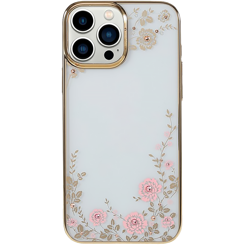 Чехол PQY Flora для iPhone 13 Pro Розовое золото 
