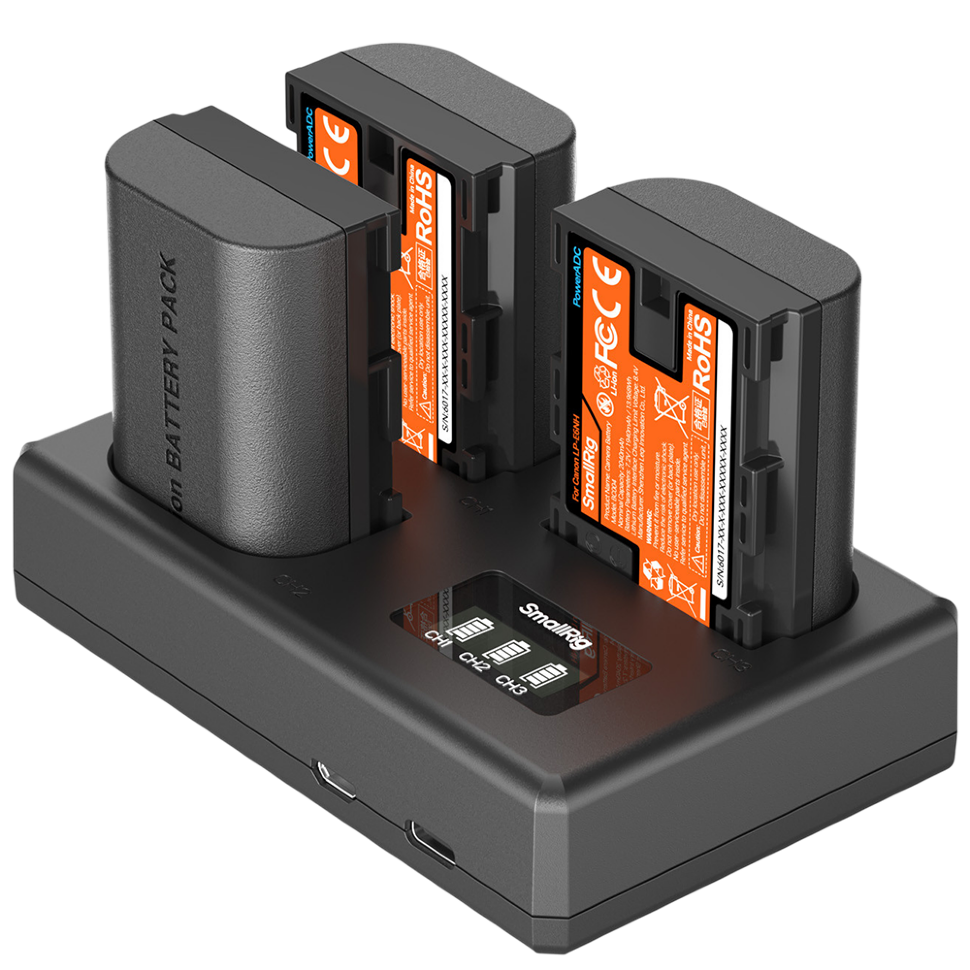 3 аккумулятора LP-E6NH + зарядное устройство SmallRig 6017 Triple Charger Kit preOrder=31.08.2026