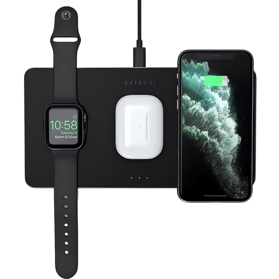 Беспроводная зарядка Satechi Trio Wireless Charger Magnetic Pad 