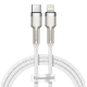 Кабель Baseus Cafule Metal Type-C - Lightning PD 20W 1м Белый - Изображение 176040