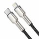 Кабель Baseus Cafule Metal Type-C - Lightning PD 20W 2м Зелёный - Изображение 176104