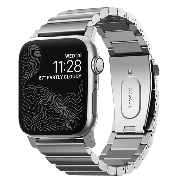 Браслет Nomad Titanium Band для Apple Watch 42/44 мм Серебро 