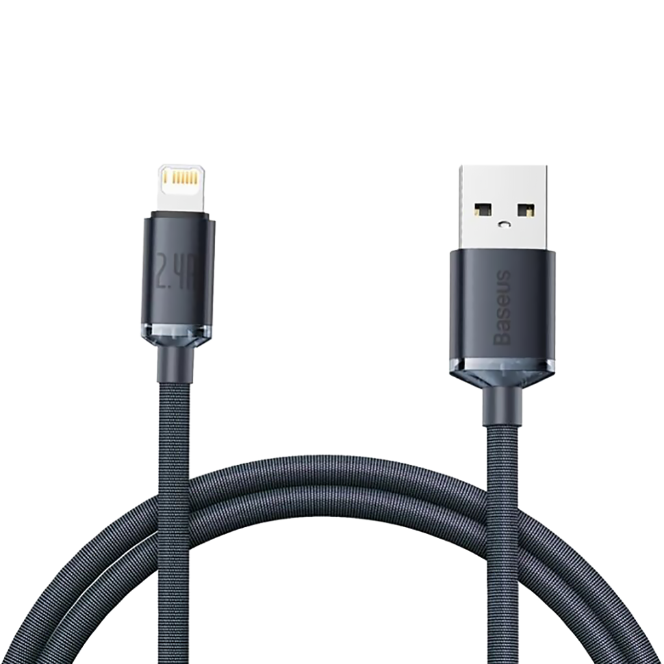 Кабель Baseus Crystal Shine CW-FXP USB - Lightning 2.4A 1.2м Чёрный 