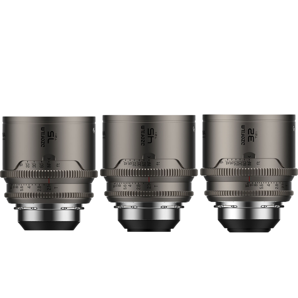 Комплект объективов DZOFilm Arcana 32/45/75mm 1.5X Anamorphic T2.1 Kit PL-mount 