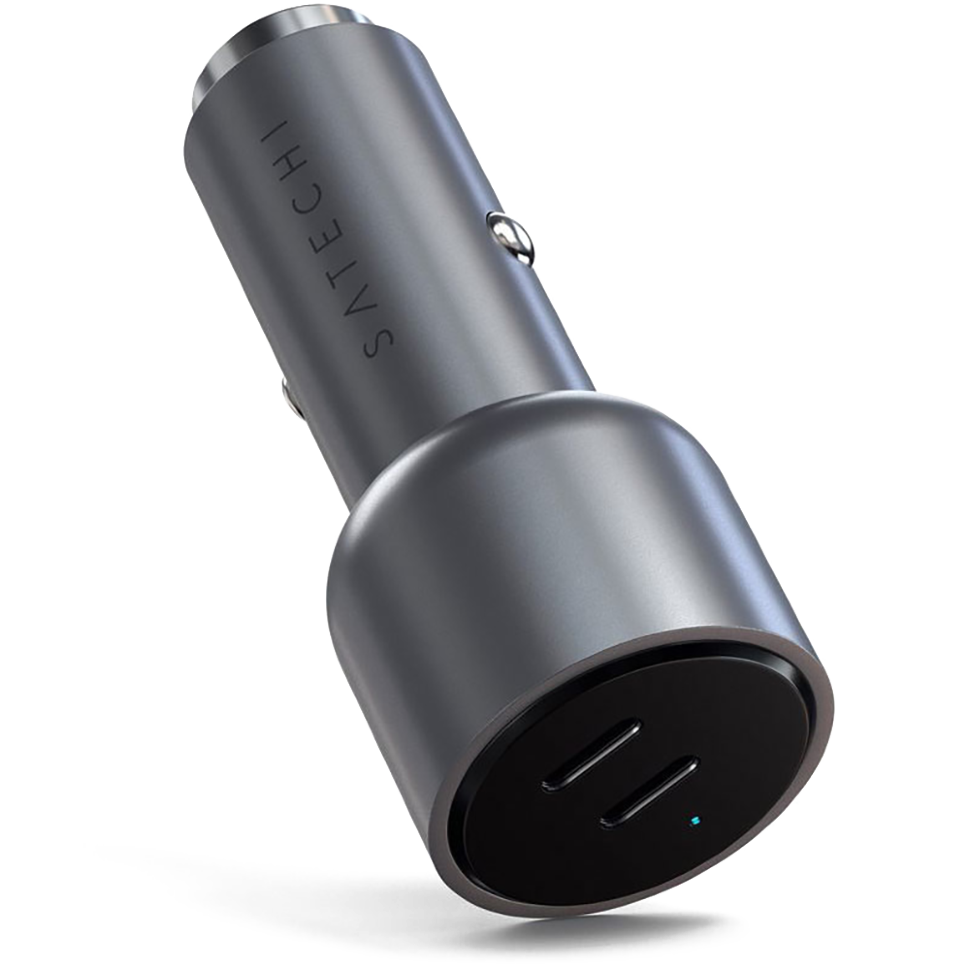 Автомобильное зарядное устройство Satechi 40W Dual USB-C PD Car Charger Серое 