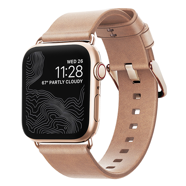 Ремешок Nomad Modern Slim для Apple Watch 38/40 мм Бежевый с золотой фурнитурой 